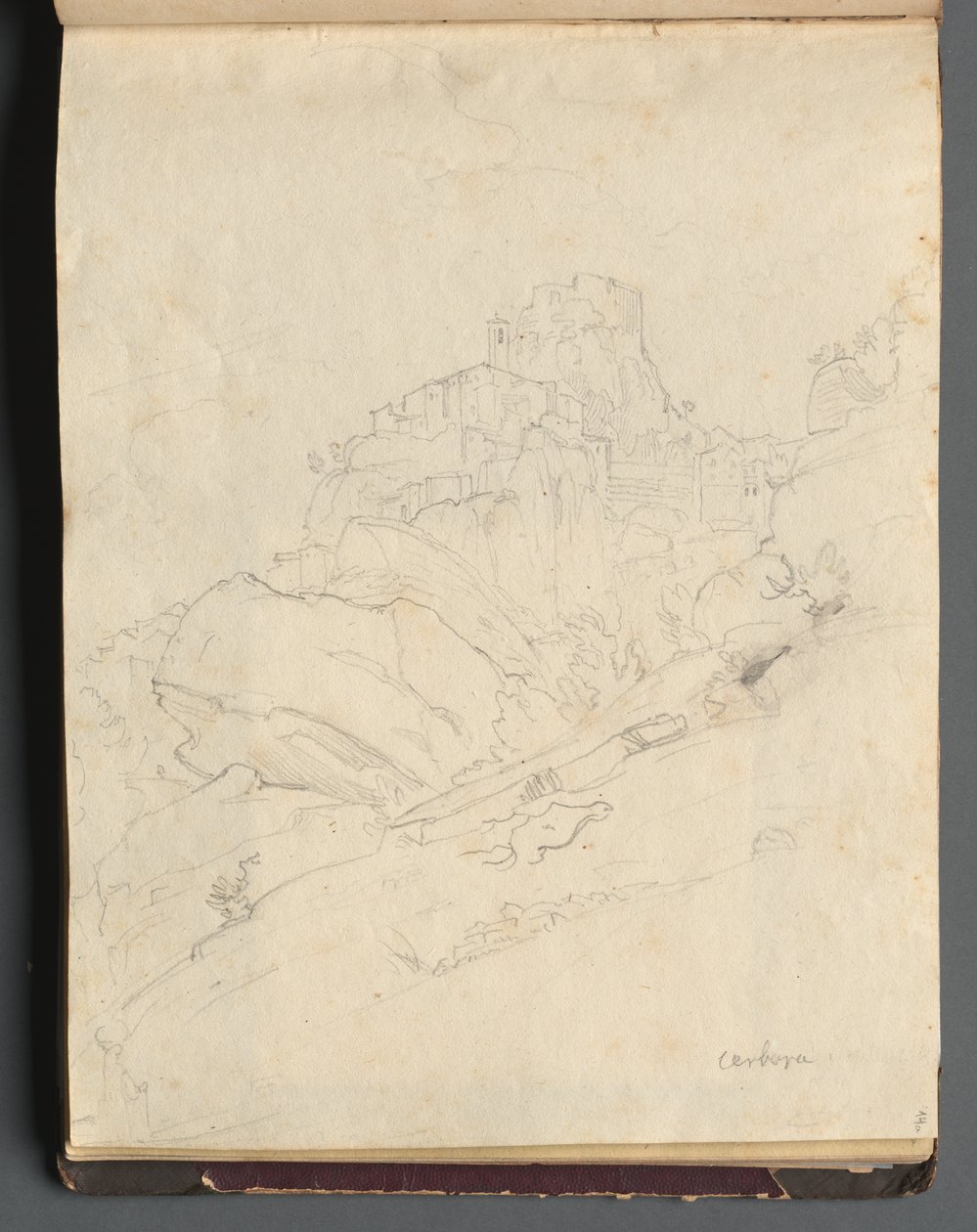 Album Róma és környéke kilátással, Tájtanulmányok, 14a. oldal: "Cervera" alkotó: Franz Johann Heinrich Nadorp