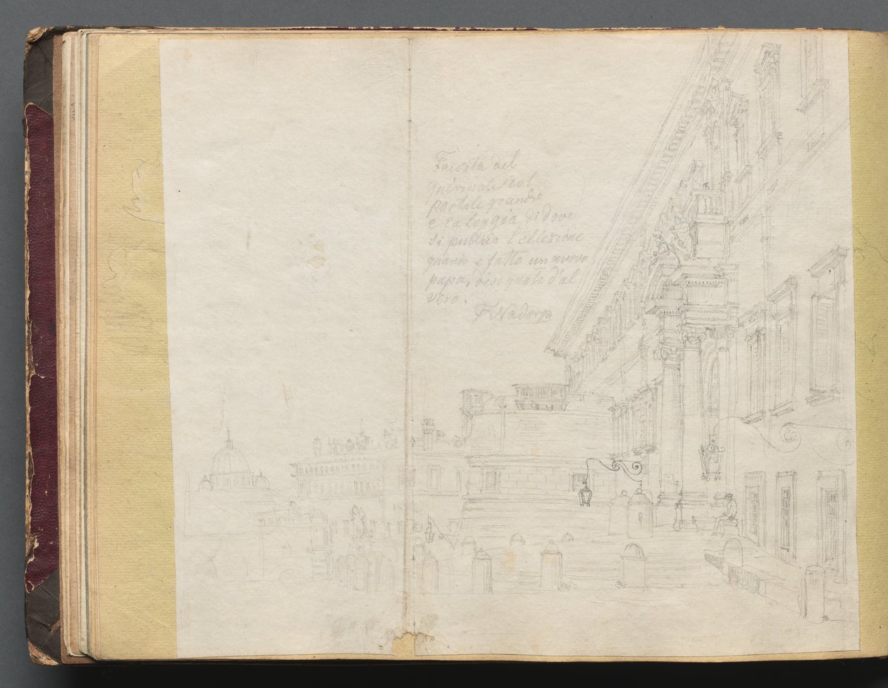 Album Róma és környéke kilátásaival, Tájtanulmányok, 15b. oldal: Római építészeti nézet. alkotó: Franz Johann Heinrich Nadorp