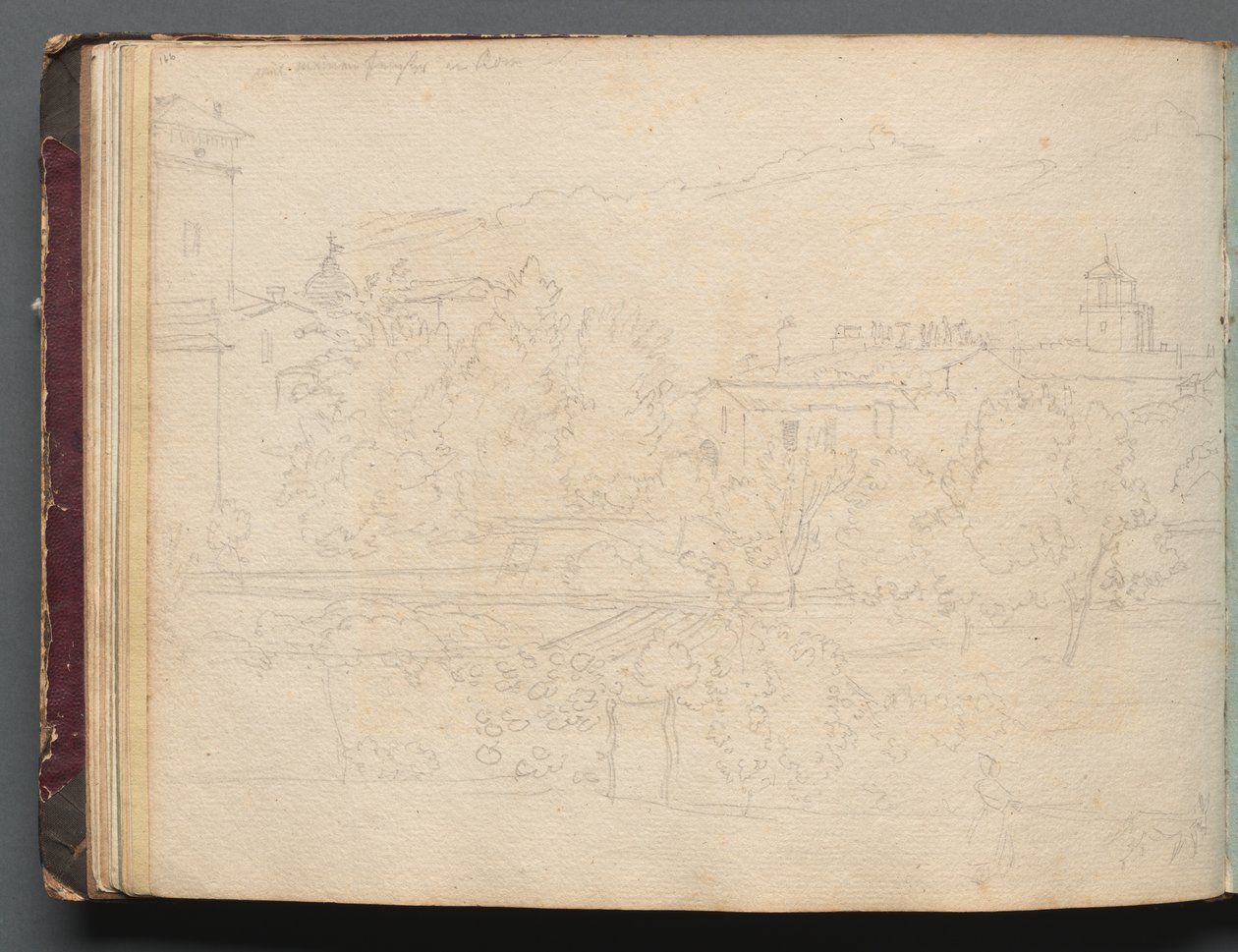 Album Róma és környéke kilátásaival, Tájtanulmányok, 16b. oldal: Római nézet. alkotó: Franz Johann Heinrich Nadorp
