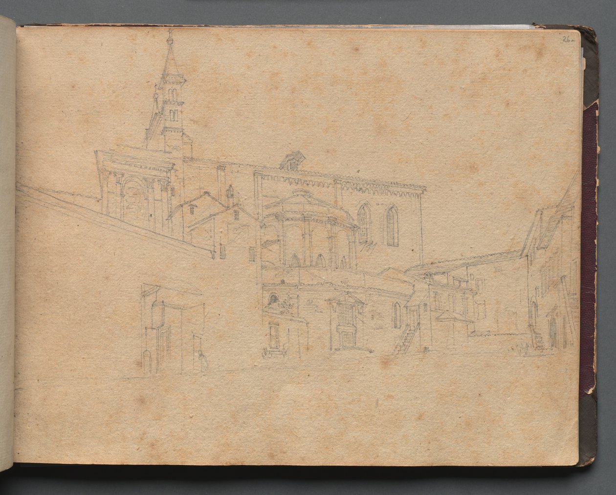 Album Róma és környéke kilátásaival, Tájtanulmányok, 26a. oldal: Római építészeti nézet. alkotó: Franz Johann Heinrich Nadorp