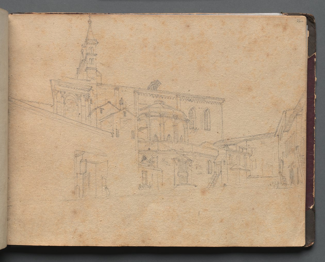 Album Róma és környéke panorámával, Tájtanulmányok, 26a. oldal: Római építészeti nézet alkotó: Franz Johann Heinrich Nadorp