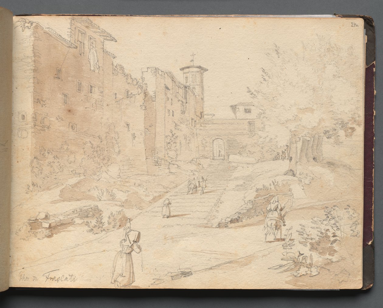 Album Róma és környéke kilátással, Tájtanulmányok, 27a. oldal: "Frascati" alkotó: Franz Johann Heinrich Nadorp