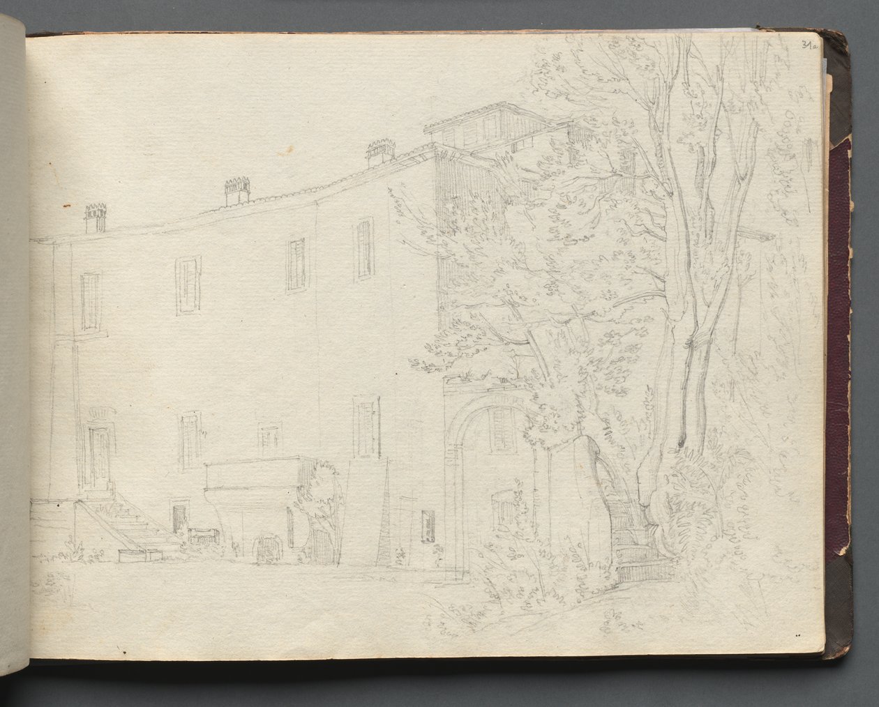 Album Róma és környéke kilátással, Tájtanulmányok, 31a. oldal: Római építészeti tanulmány alkotó: Franz Johann Heinrich Nadorp