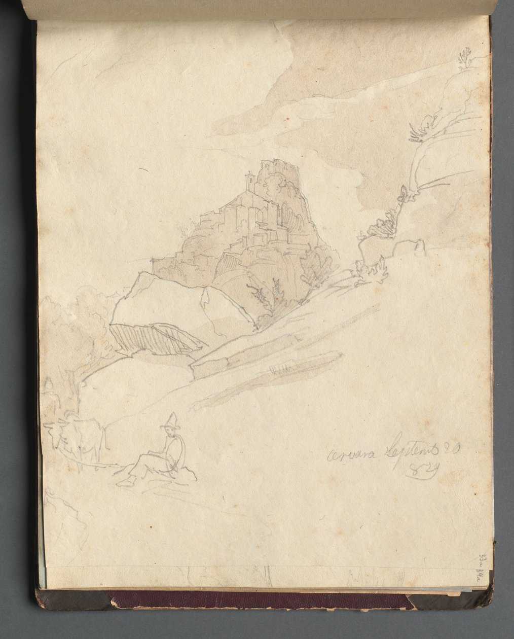 Album Róma és környéke kilátással, Tájtanulmányok, 33a. oldal: "Cervera" alkotó: Franz Johann Heinrich Nadorp
