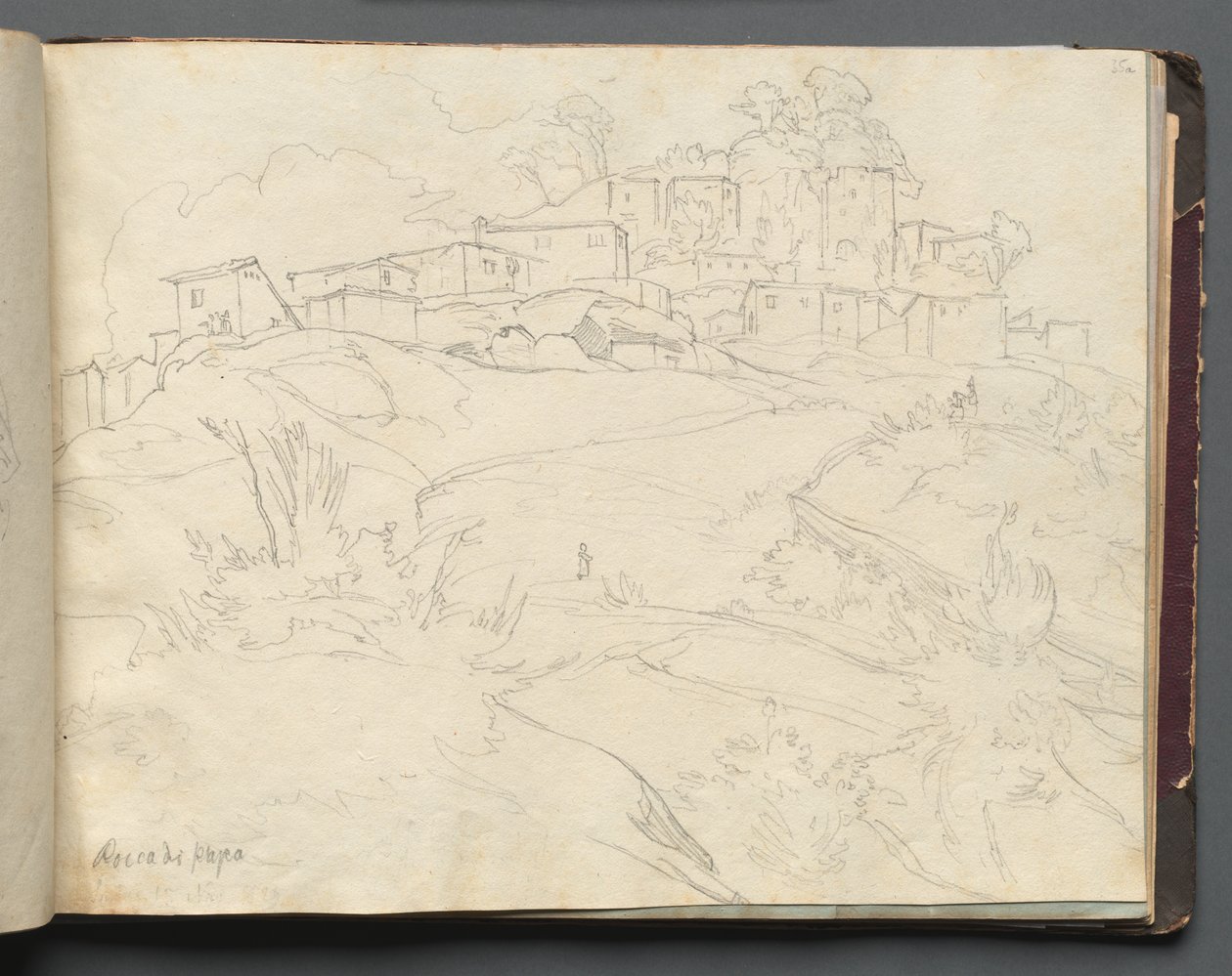 Album Róma és környéke kilátással, Tájtanulmányok, 35a. oldal: Rocca di Papa. alkotó: Franz Johann Heinrich Nadorp