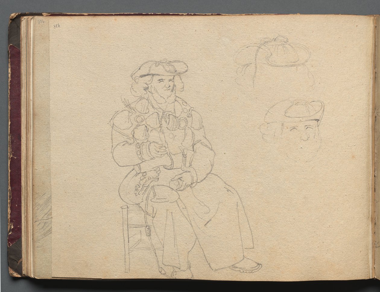 Album Róma és környéke kilátásaival, Tájtanulmányok, 38b. oldal: ábratanulmány. alkotó: Franz Johann Heinrich Nadorp