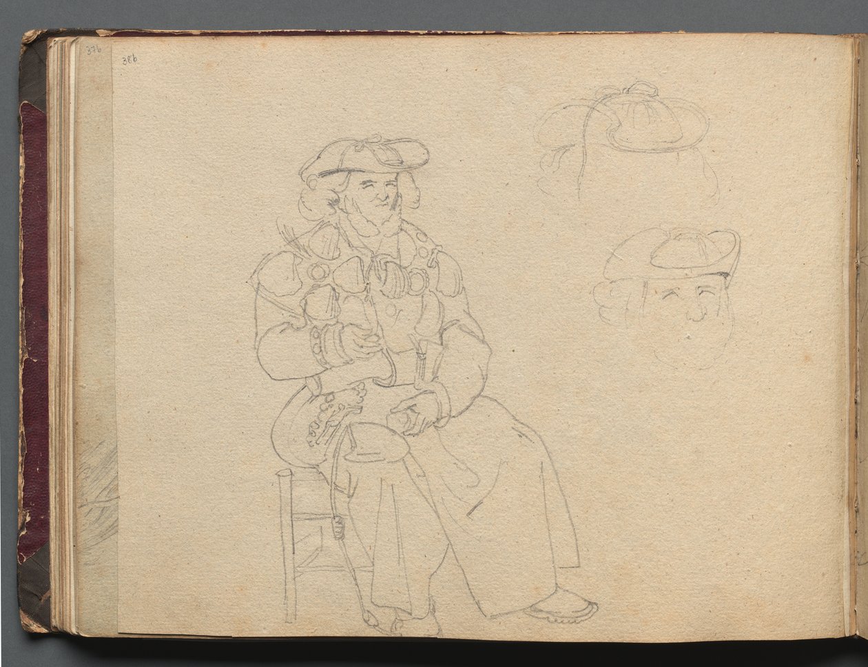 Album Róma és környéke kilátással, Tájtanulmányok, 38b. oldal: Ábratanulmány alkotó: Franz Johann Heinrich Nadorp