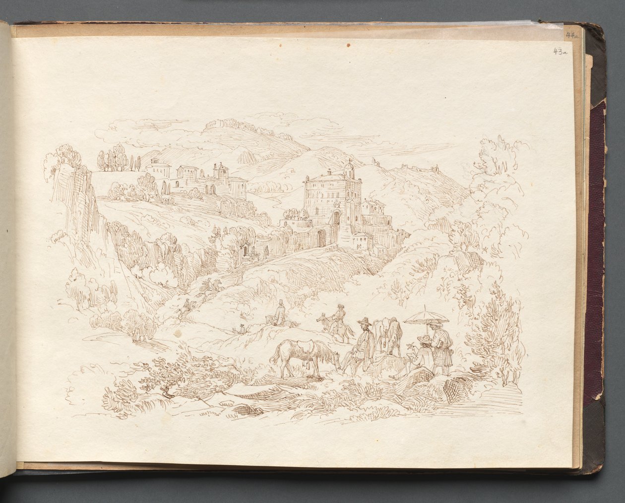 Album Róma és környéke kilátásaival, Tájtanulmányok, 43a. oldal: Római táj. alkotó: Franz Johann Heinrich Nadorp