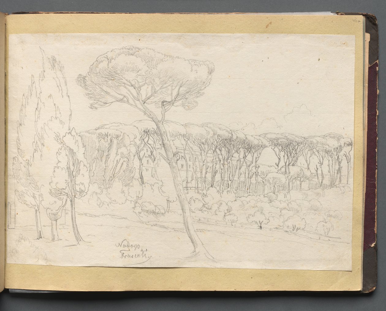 Album Róma és környéke kilátásaival, Tájtanulmányok, 46a. oldal: Frasciti. alkotó: Franz Johann Heinrich Nadorp