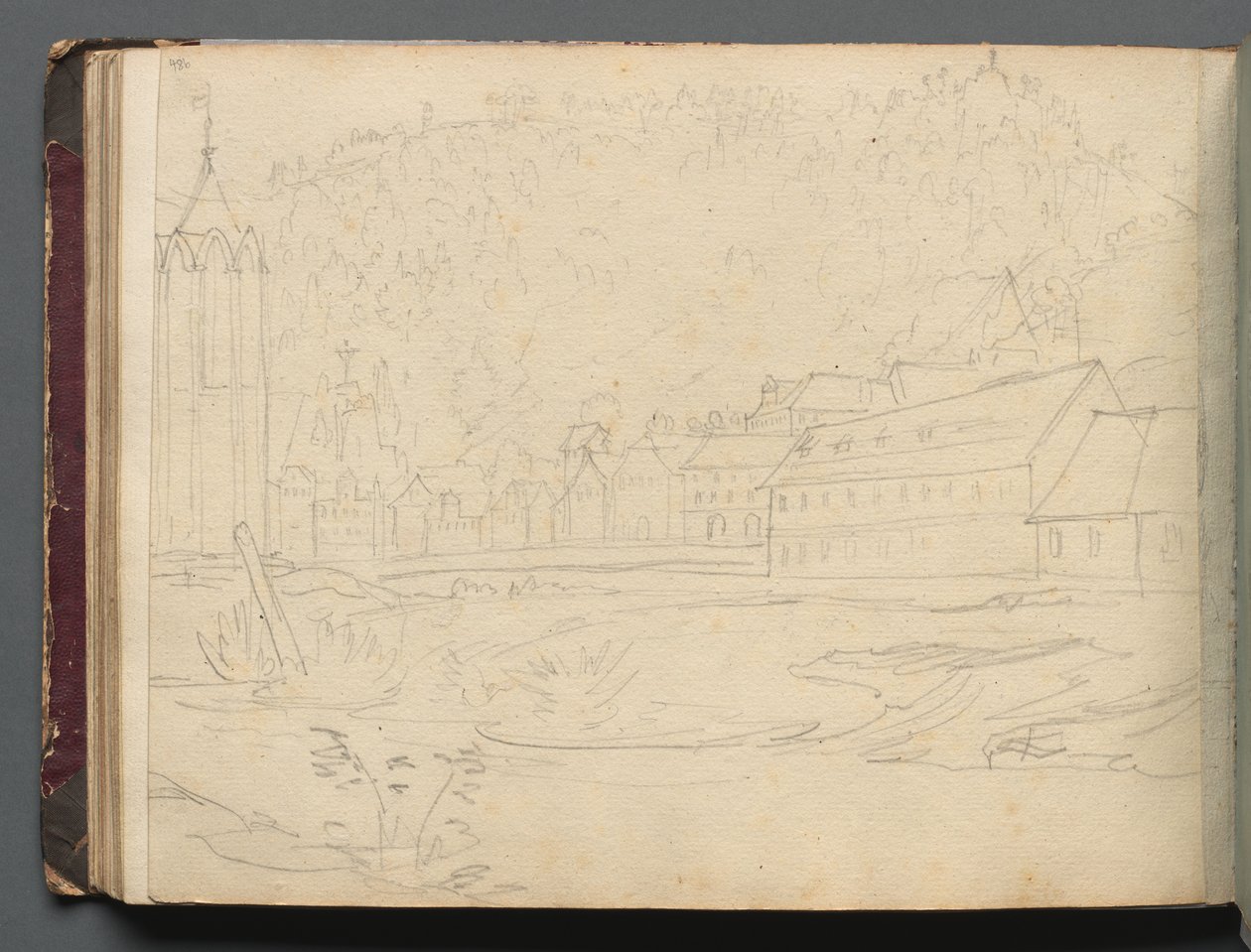 Album Róma és környéke kilátásaival, Tájtanulmányok, 48b. oldal: Római táj. alkotó: Franz Johann Heinrich Nadorp