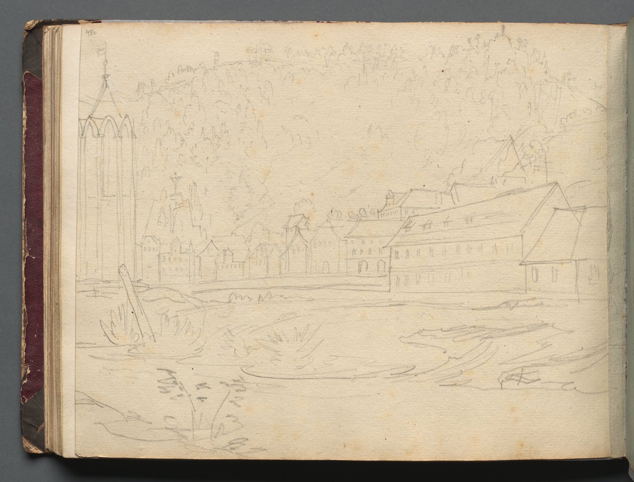 Album Róma és környéke kilátással, Tájtanulmányok, 48b. oldal: Római táj alkotó: Franz Johann Heinrich Nadorp
