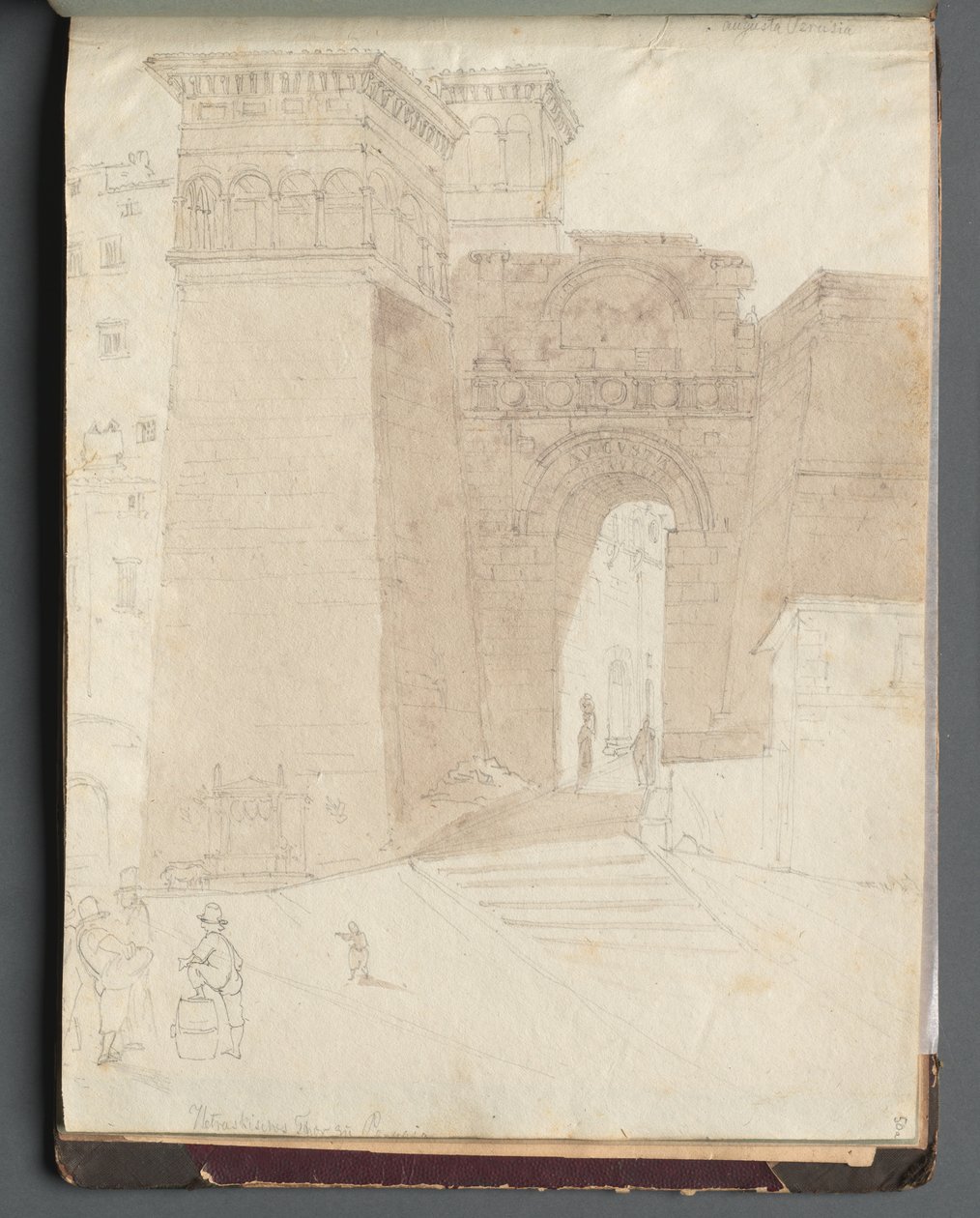 Album Róma és környéke kilátásaival, Tájtanulmányok, 50a. oldal: Római építészeti nézet. alkotó: Franz Johann Heinrich Nadorp