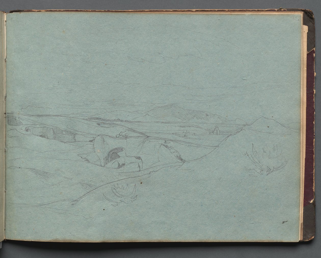Album Róma és környéke kilátásaival, Tájtanulmányok, 52a. oldal: Római táj. alkotó: Franz Johann Heinrich Nadorp
