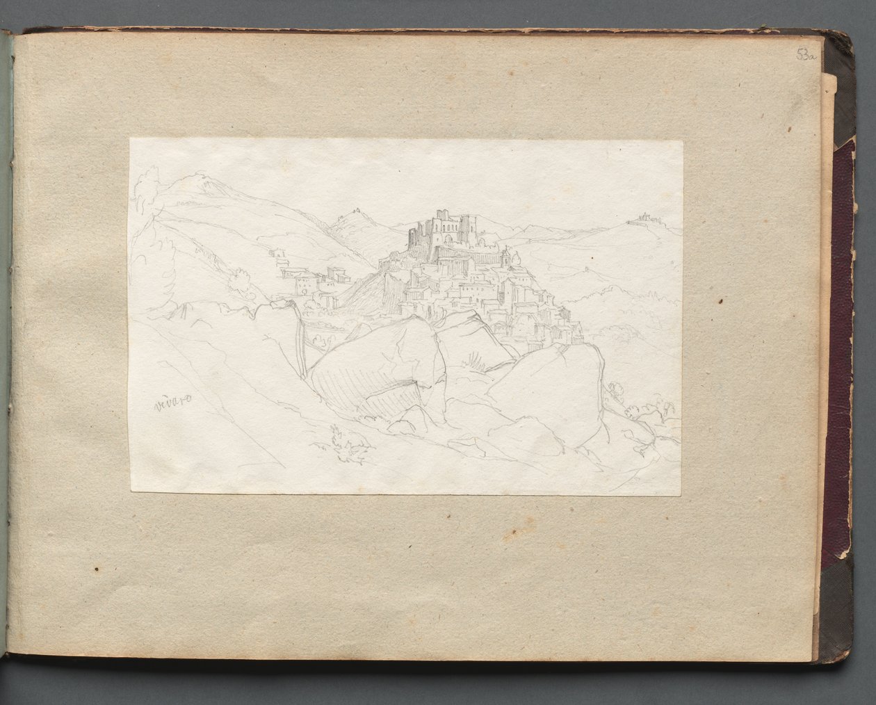 Album Róma és környéke kilátásaival, Tájtanulmányok, 53a. oldal: Vivaro. alkotó: Franz Johann Heinrich Nadorp