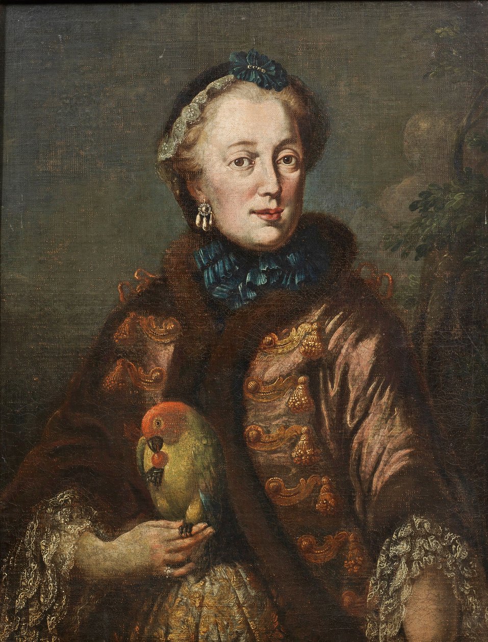 Német: Kurfürstin Maria Anna von Bayern mit Papagei Maria Anna Sophia szászországi hercegnő (1728-1797), bajor választófejedelemasszony portréja madárral. alkotó: Franz Joseph Winder
