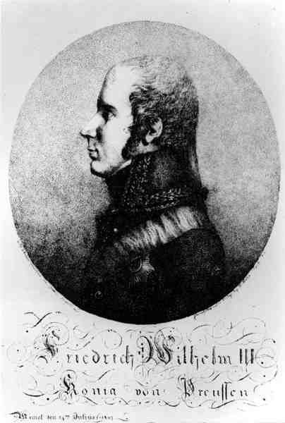 III. Frigyes Vilmos (1770-1840), porosz király portréja, 1807. július 24. alkotó: Franz Joseph after Leopold