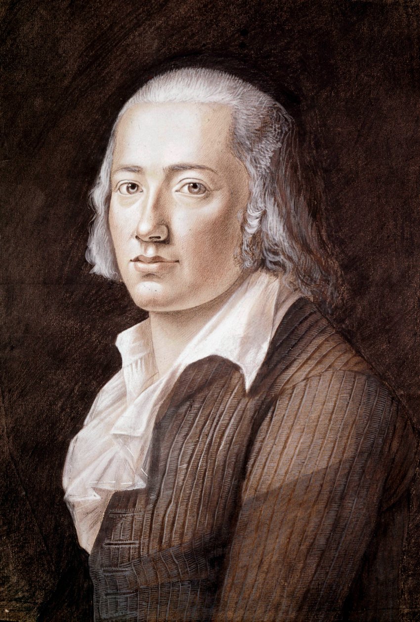 Friedrich Holderlin (pasztell papíron) alkotó: Franz Karl Hiemer