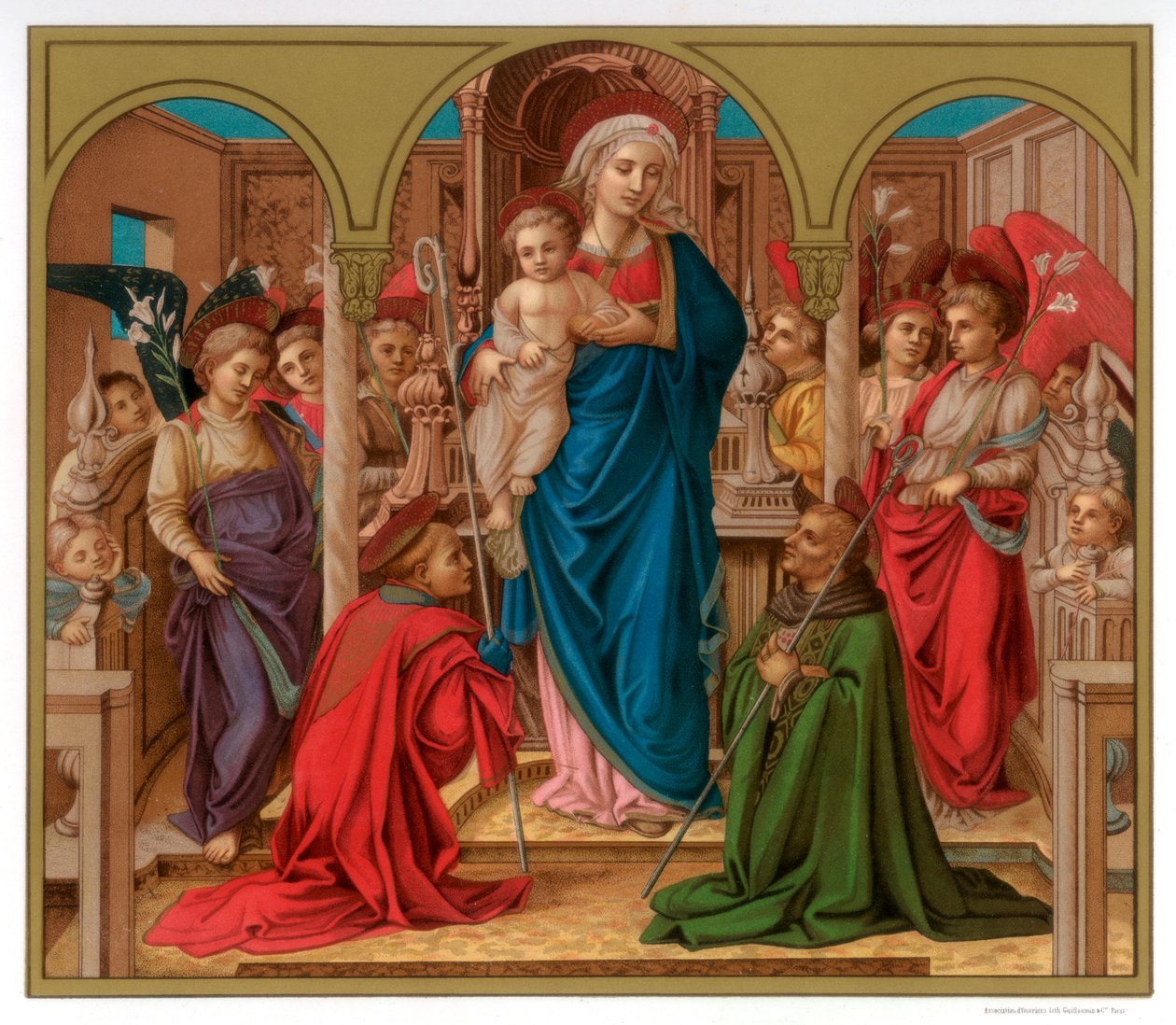 Madonna és gyermeke Szent Fredianusszal és Szent Ágostonnal, 1437-1438 1870 alkotó: Franz Kellerhoven