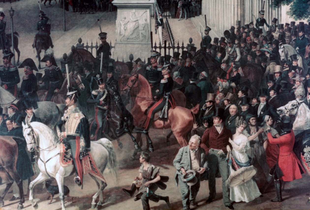 Felvonulás az Opera Place-ben, Berlin, részlet, c1817-1857 alkotó: Franz Krüger