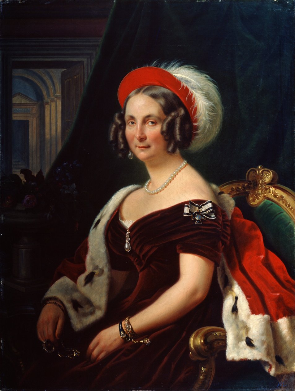 Frederika hannoveri királynő portréja, 1778-1841, XIX. alkotó: Franz Krüger