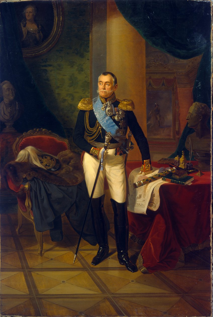 Piotr Volkonski (1776-1852), orosz marsall és politikus portréja. Franz Kruger (1797-1857) festménye, olaj, vászon alkotó: Franz Krüger