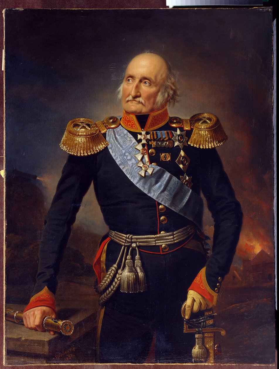 Comte Louis Adolphe Pierre zu Sayn Wittgenstein marsall (1769-1843) portréja. (Sayn Wittgenstein Ludwigsburg gróf Ludwig Adolf Peter tábornagy portréja). Franz Kruger (1797-1857) festménye, olaj, vászon alkotó: Franz Krüger