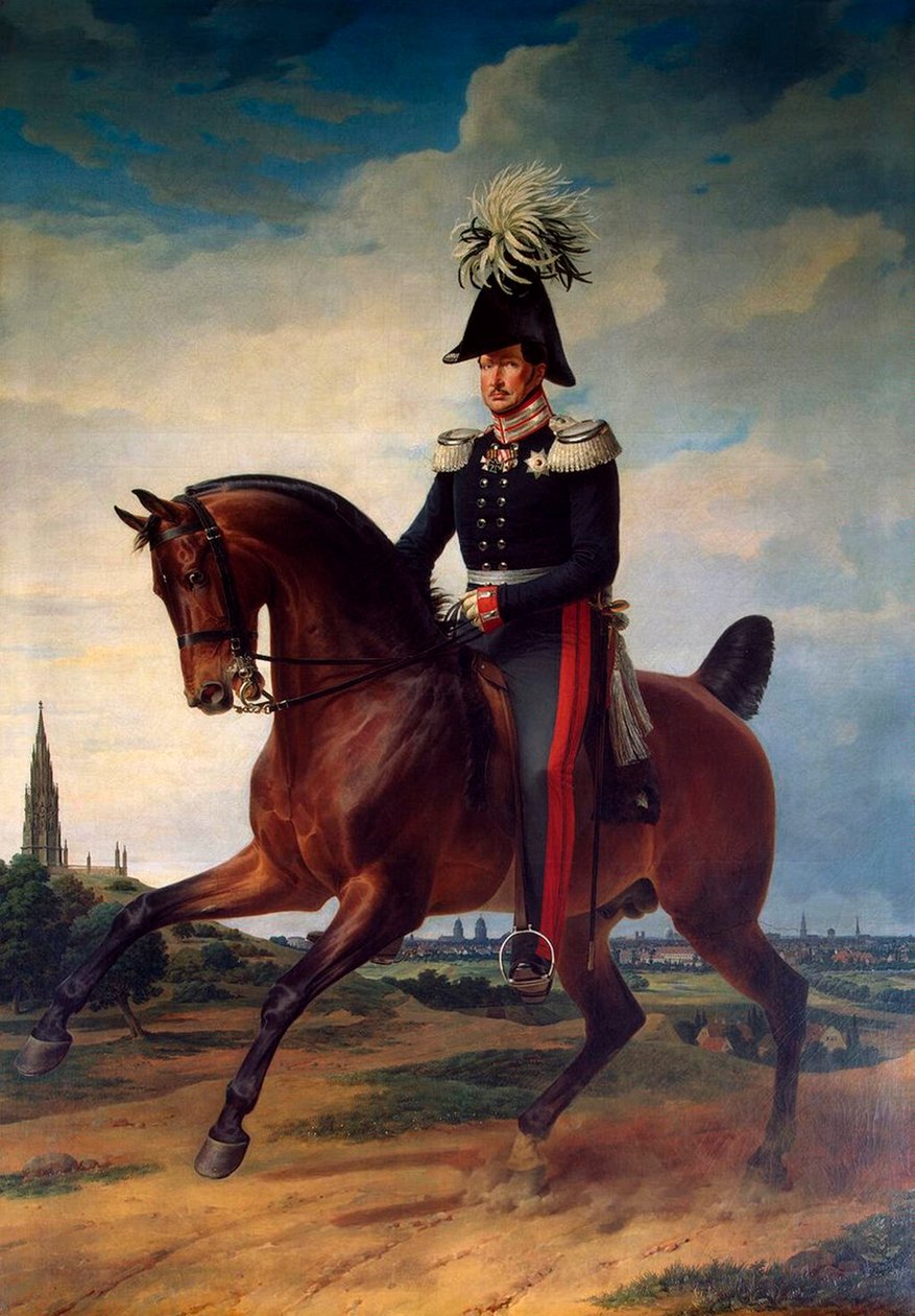 „III. Frigyes Vilmos porosz lovas portréja”, 1797-1840, 1831. alkotó: Franz Kruguer