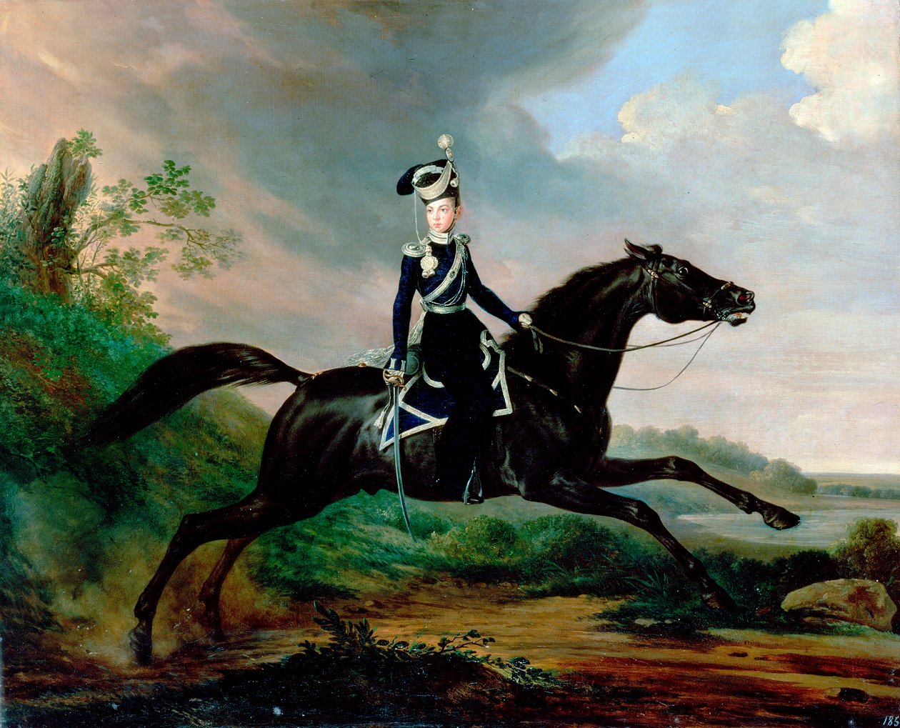 Alekszandr Nyikolajevics nagyherceg lovas portréja, 1818-1881, 1832. alkotó: Franz Kruguer