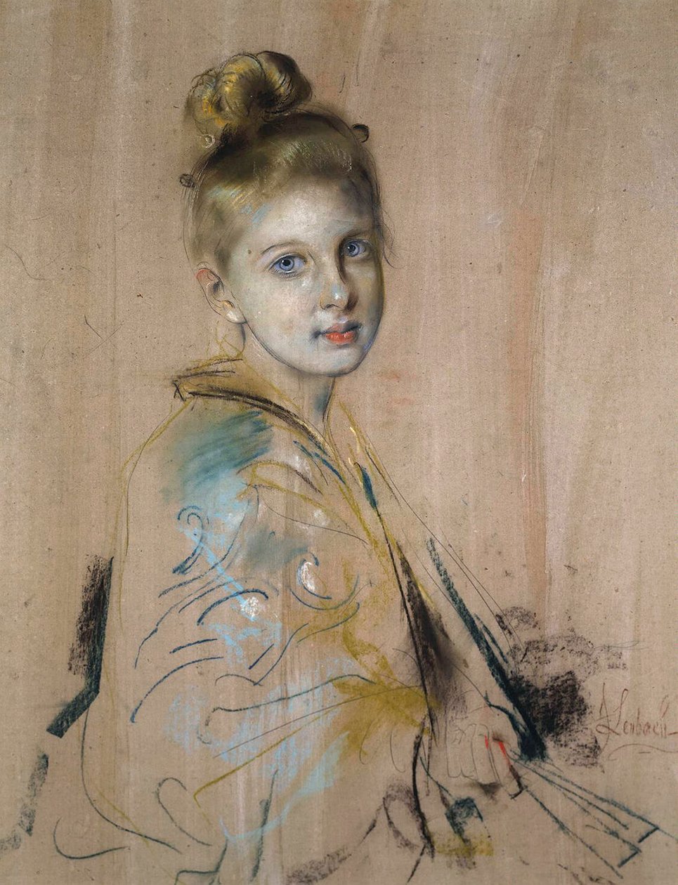 Lány legyezővel, 1880-as évek. alkotó: Franz von Lenbach