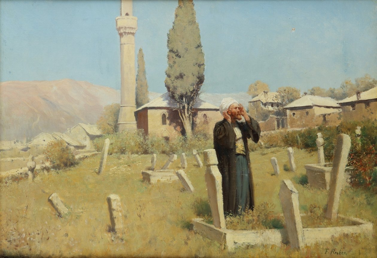 Franz Leo Ruben, Imádkozáskor a temetőben a mecset előtt alkotó: Franz Leo Ruben