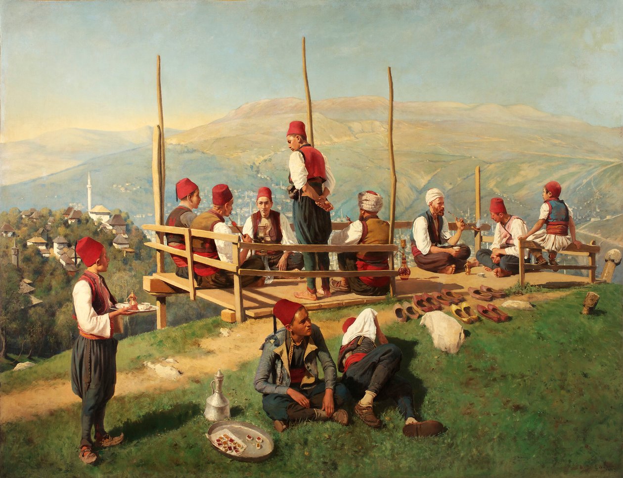 Török kávéház Szarajevóban alkotó: Franz Leo Ruben