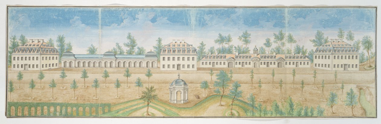 Wilhelmsbad (wc és ceruza papíron) alkotó: Franz Ludwig Cancrin