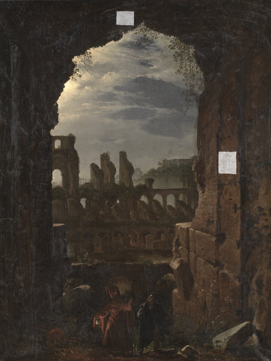 Kilátás a Colosseumra a Holdfényben alkotó: Franz Ludwig Catel