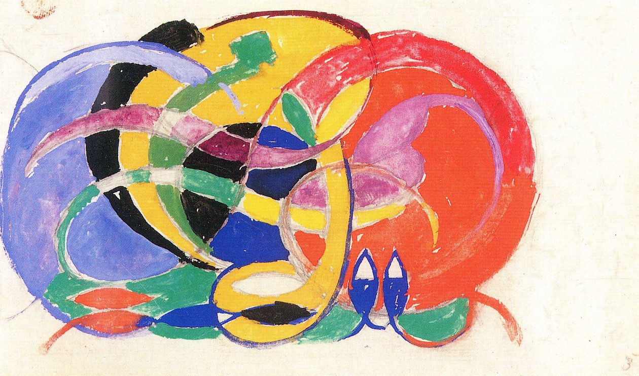 Absztrakt kompozíció alkotó: Franz Marc