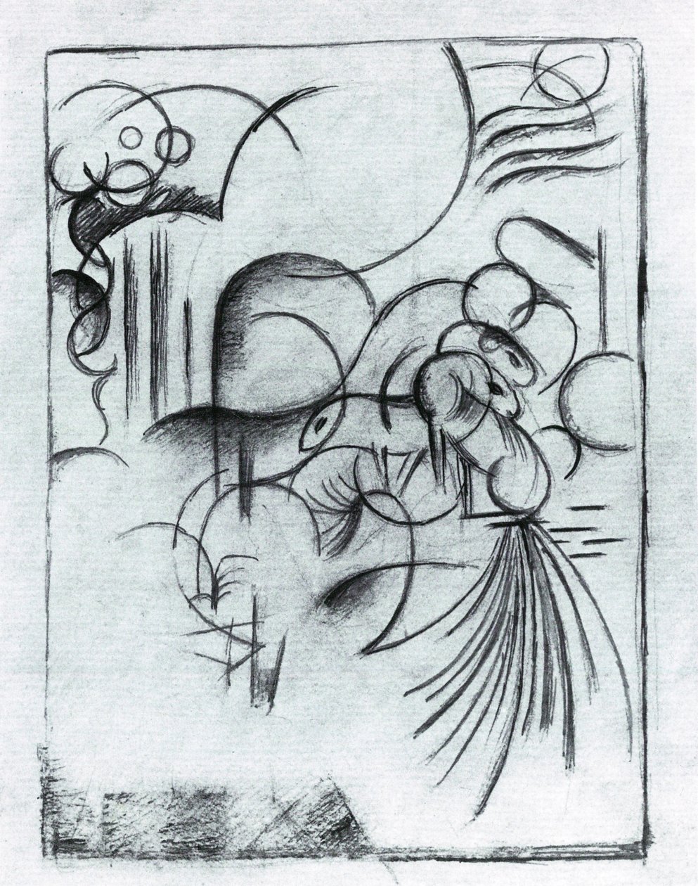 Absztrakt kompozíció alkotó: Franz Marc