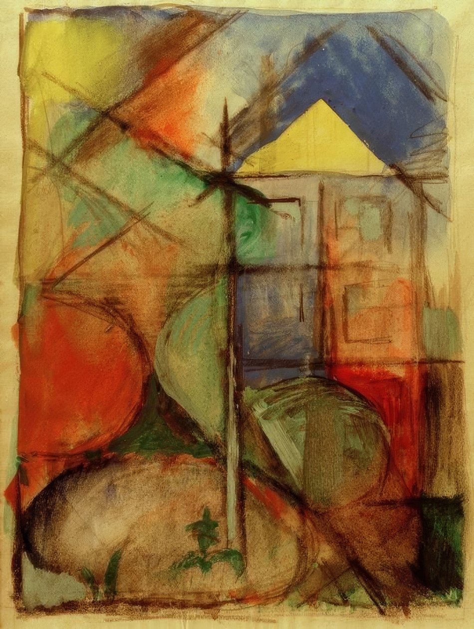 Absztrakt kompozíció alkotó: Franz Marc