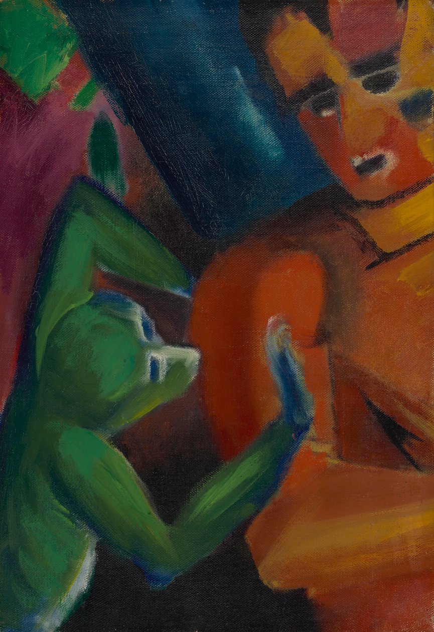 Äffchen und Mensch alkotó: Franz Marc