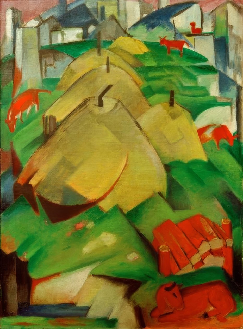 Alpenszene (Streuhocken) alkotó: Franz Marc