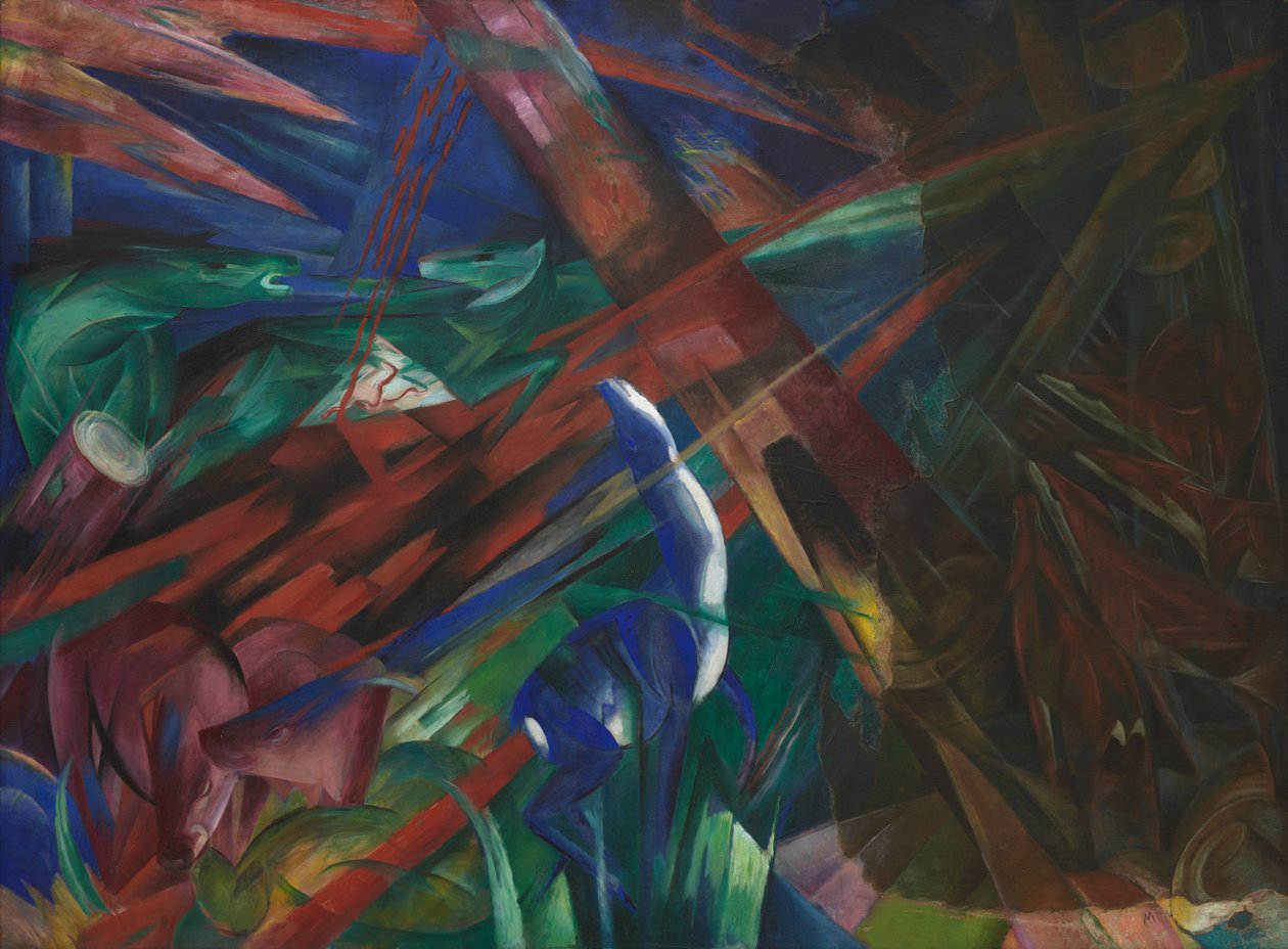 Állati sorsok A fák megmutatták gyűrűiket, az állatok az ereiket, 1913. alkotó: Franz Marc