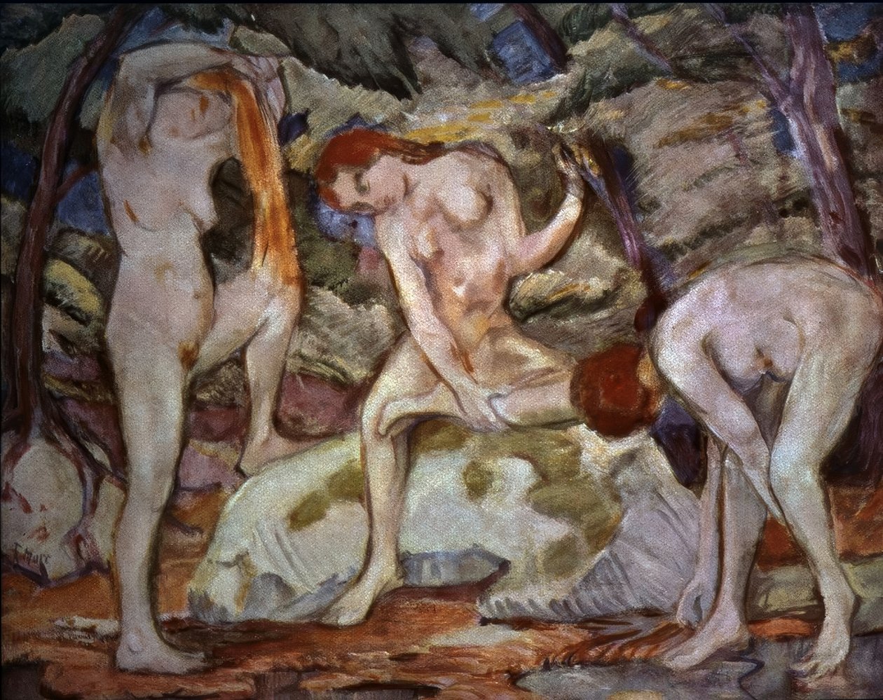FÜRDŐZŐK - 1910 - O / L - 106 × 141 alkotó: Franz Marc