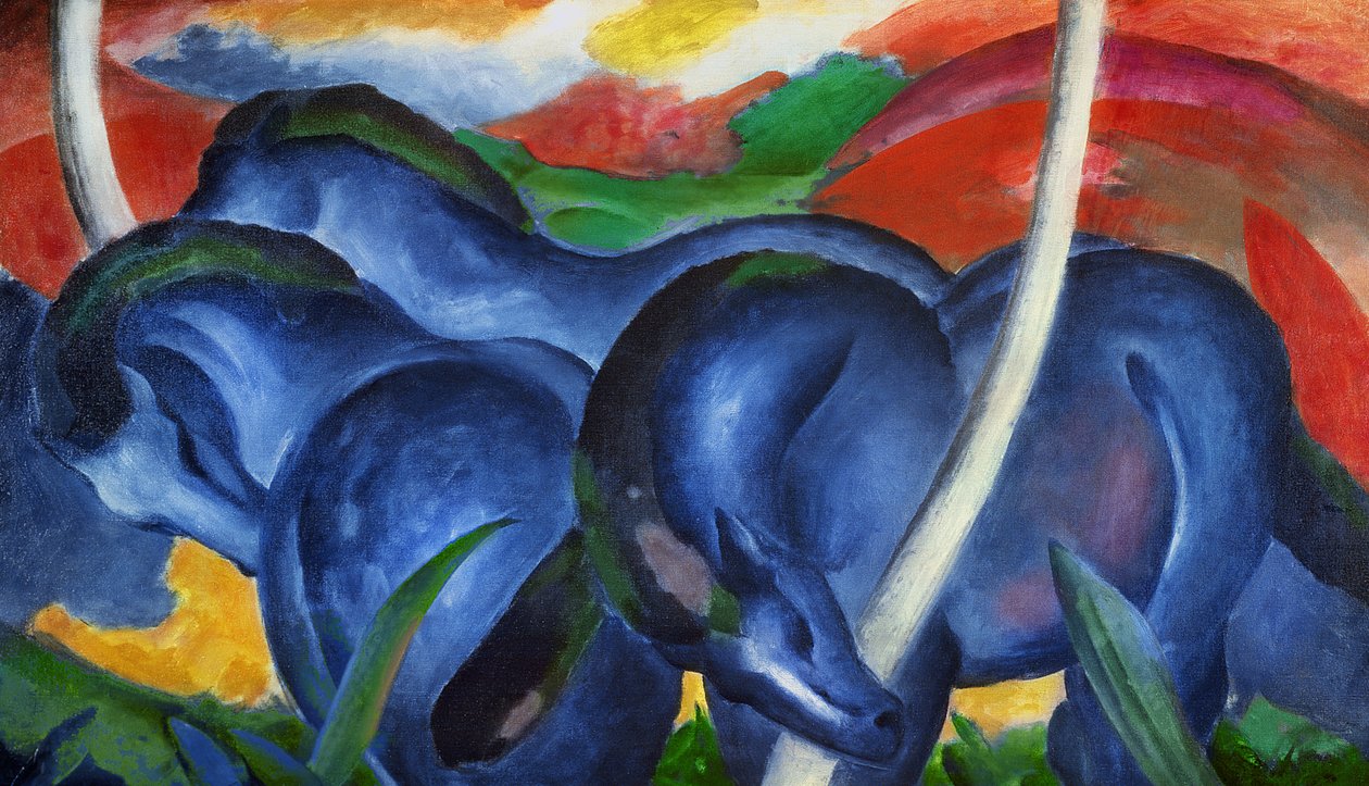 Nagy kék lovak, Franz Marc (1880-1916), olaj, vászon alkotó: Franz Marc