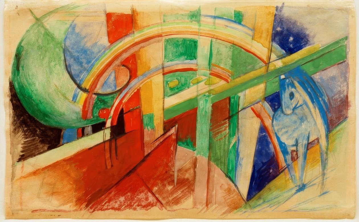 Kék ló szivárvány alkotó: Franz Marc