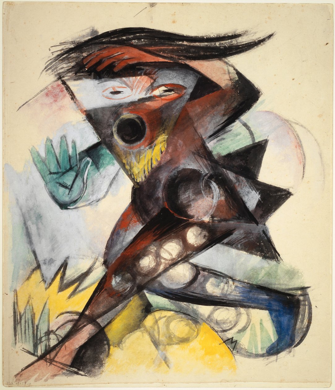 Caliban. William Shakespeare figurája a viharhoz, 1914. alkotó: Franz Marc