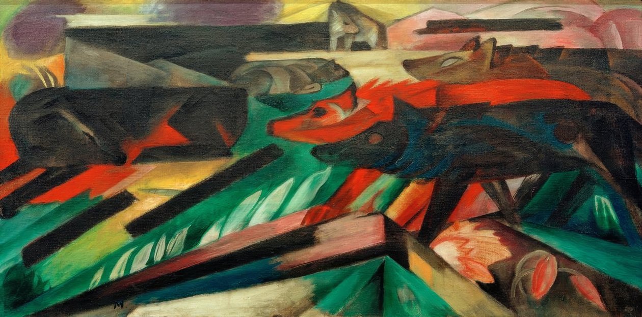 A farkasok (Balkáni háború) alkotó: Franz Marc