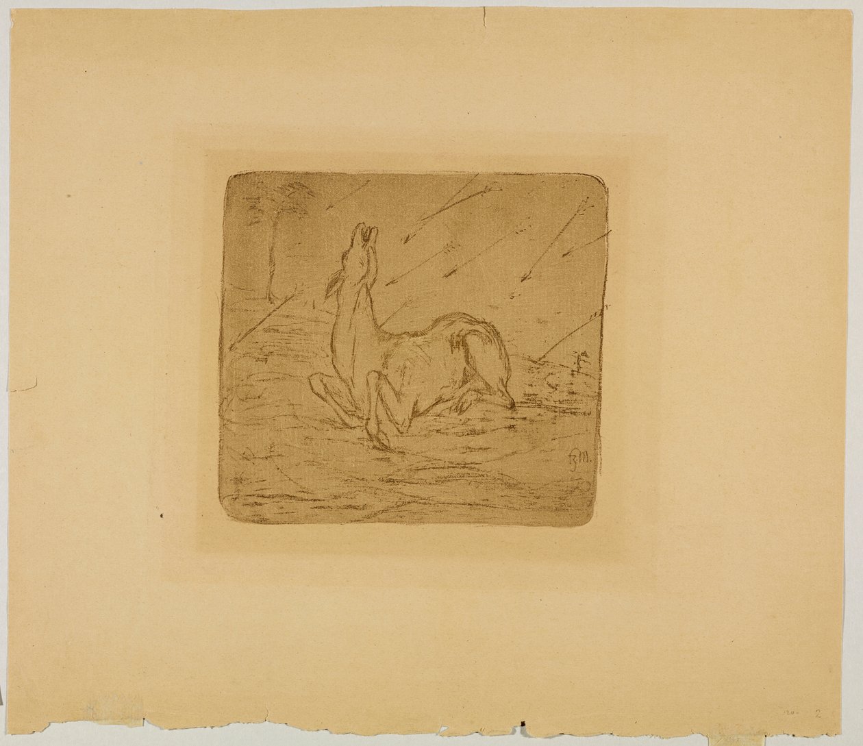 Német: Haldokló szarvas alkotó: Franz Marc