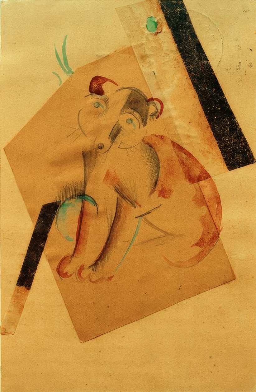 Várakozó kutya alkotó: Franz Marc