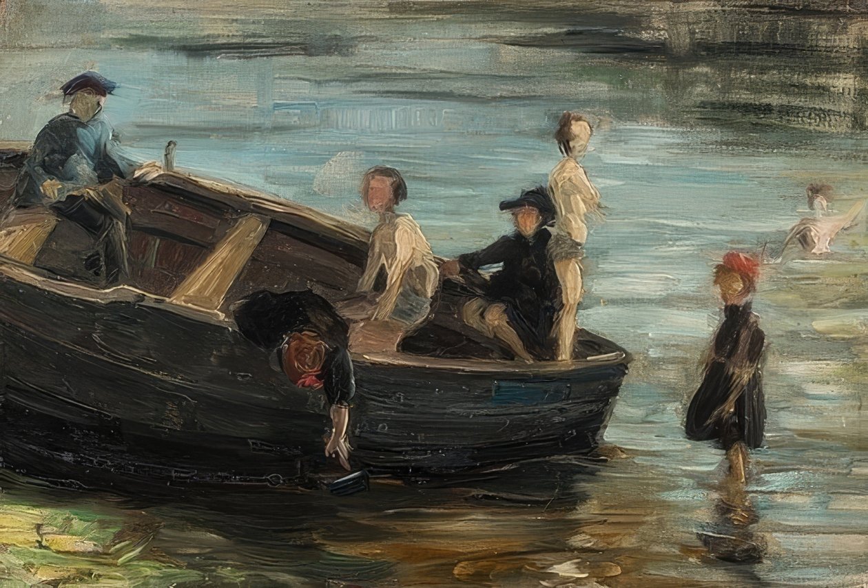 Gyerekek a csónakban. 1903 alkotó: Franz Marc