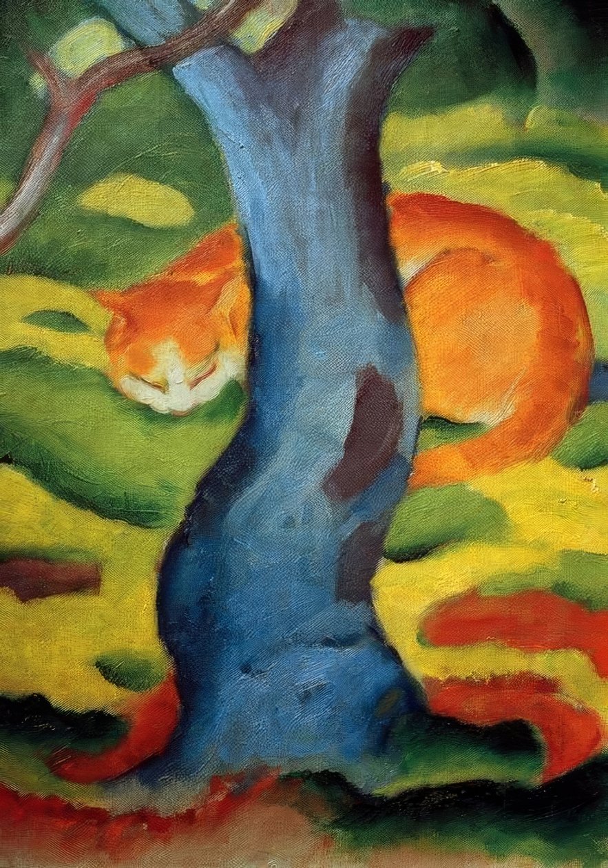 Gyerekkép (macska a fa mögött) alkotó: Franz Marc