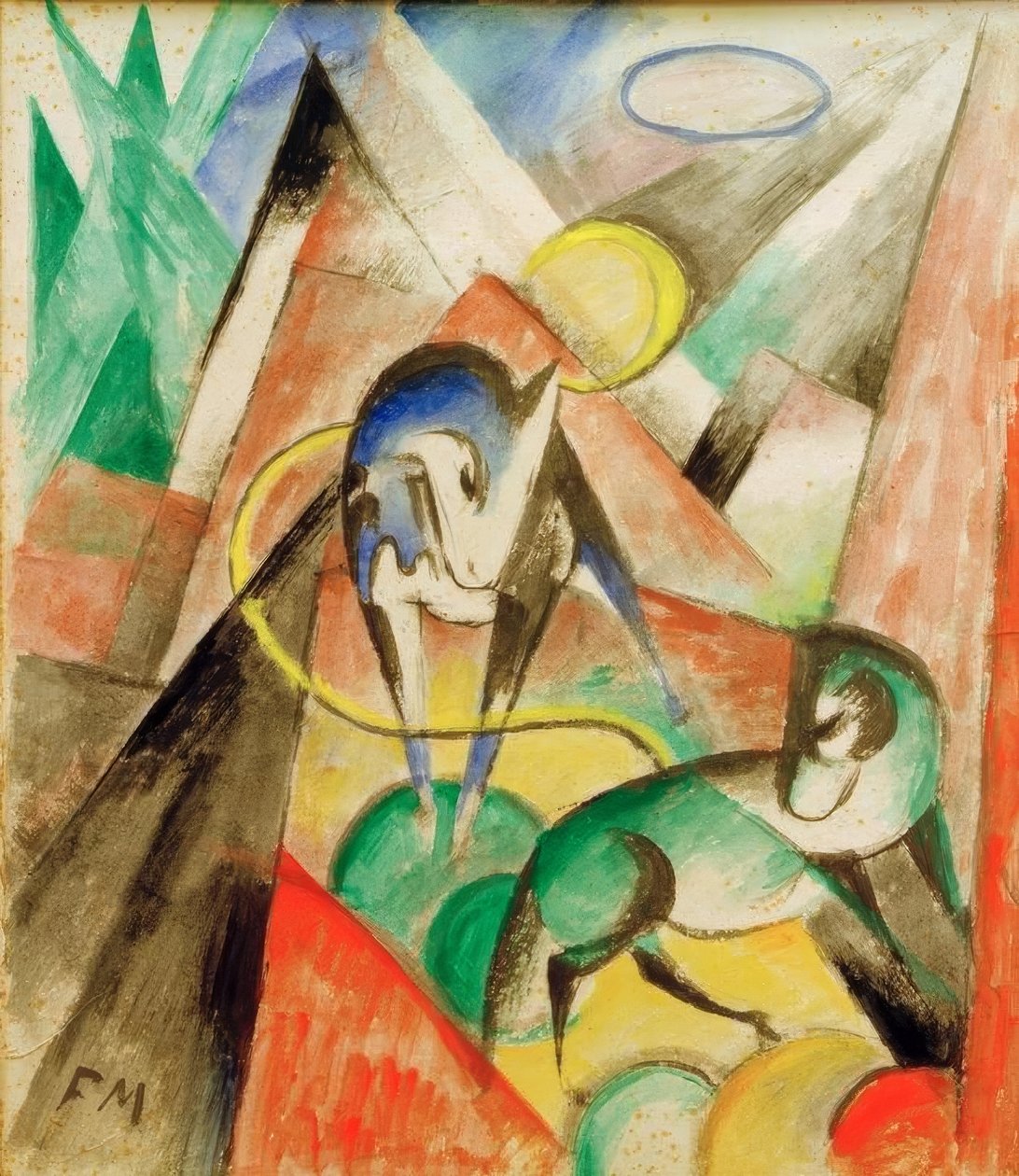 Táj két lóval alkotó: Franz Marc
