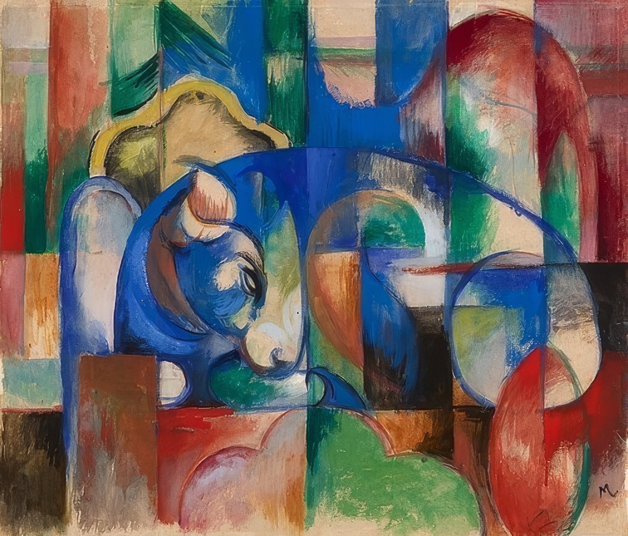 Hazug bika. 1913 alkotó: Franz Marc